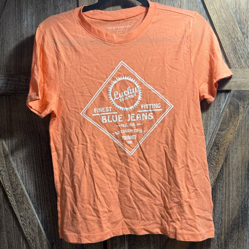 Light salmon color soft Lucky Brand top